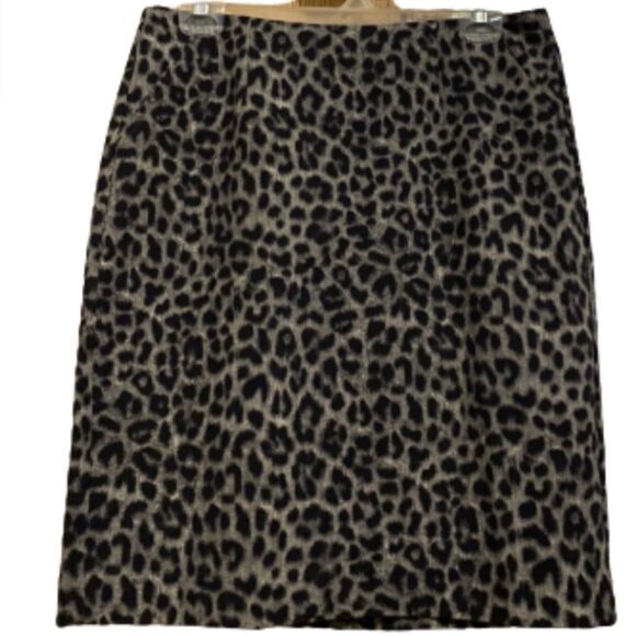 CABI WOMEN’s LEOPARD PRINT STRETCH PENCIL SKIRT Size S-M - Picture 1 of 8